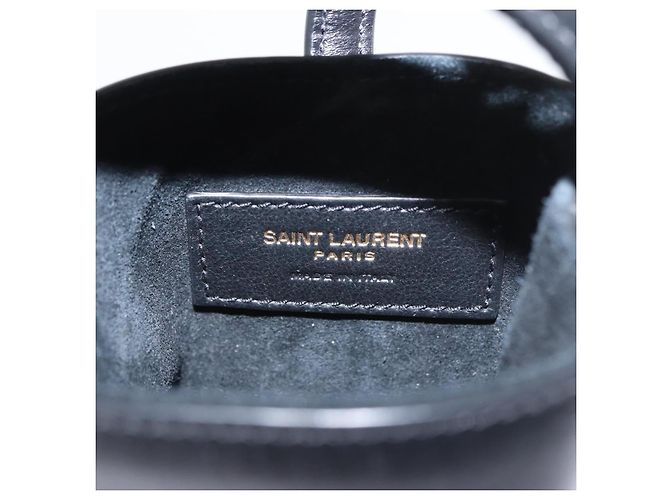 SAINT LAURENT Micro Borsa a Mano Pelle Nera Oro Auth 154229SM Nero D'oro - vista 17