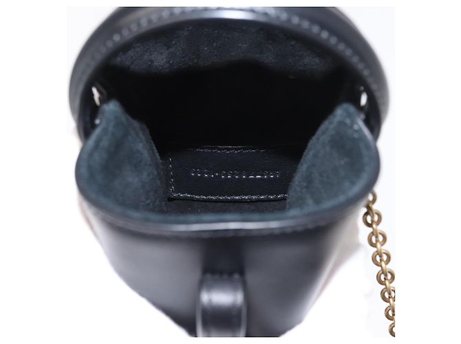 SAINT LAURENT Micro Borsa a Mano Pelle Nera Oro Auth 154229SM Nero D'oro - vista 21