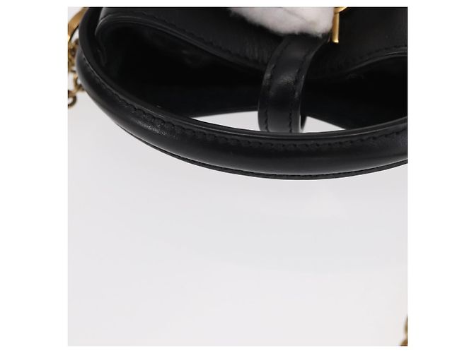 SAINT LAURENT Micro Borsa a Mano Pelle Nera Oro Auth 154229SM Nero D'oro - vista 7