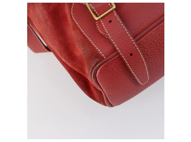 Mochila de Camurça Gucci Bamboo Vermelha Dourada 003 2058 0016 Auth th6525 Vermelho Dourado - vista 15