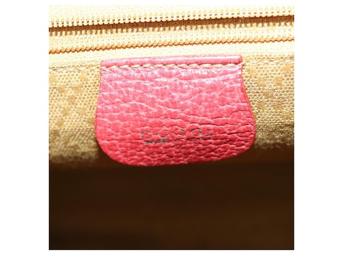 Mochila de Camurça Gucci Bamboo Vermelha Dourada 003 2058 0016 Auth th6525 Vermelho Dourado - vista 22