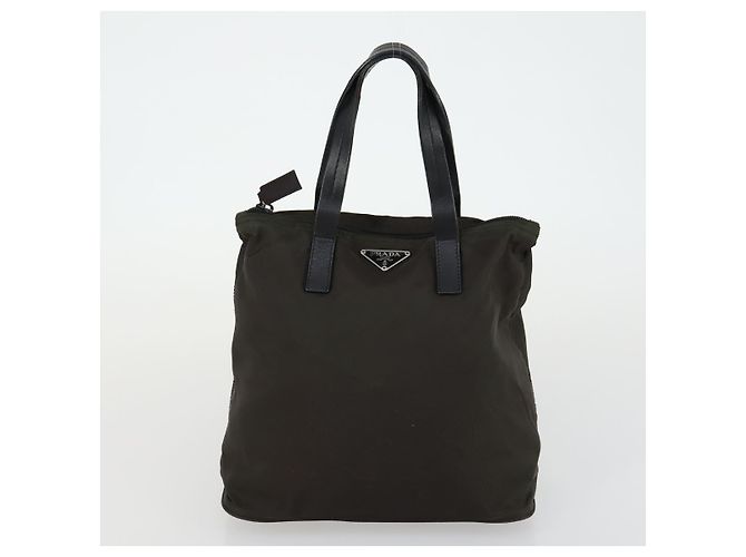 Borsa Tote PRADA Nylon 2 Set Kaki Beige Auth 151727 Cachi - vista 10