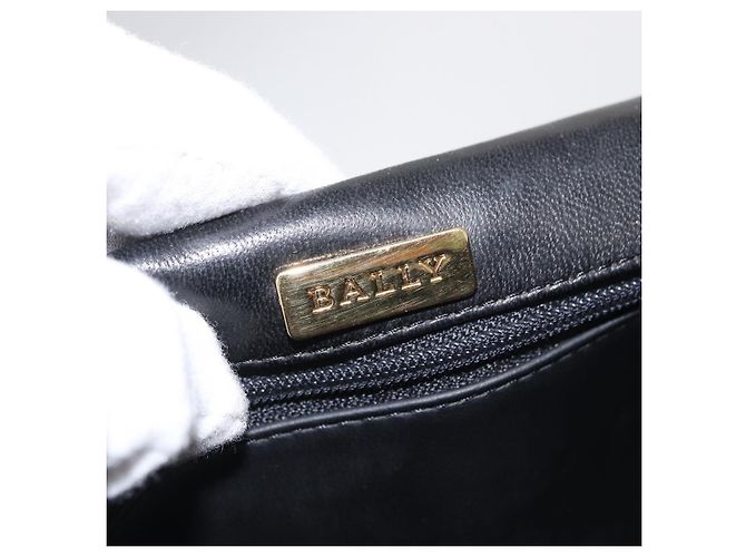 BALLY Borsa a Spalla a Catena Pelle Nera Oro Auth 156131 Nero D'oro - vista 16