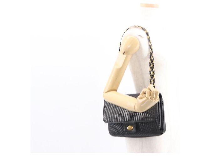 BALLY Borsa a Spalla a Catena Pelle Nera Oro Auth 156131 Nero D'oro - vista 23