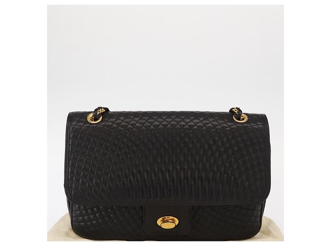 BALLY Borsa a Spalla a Catena Pelle Nera Oro Auth 156131 Nero D'oro - vista 24