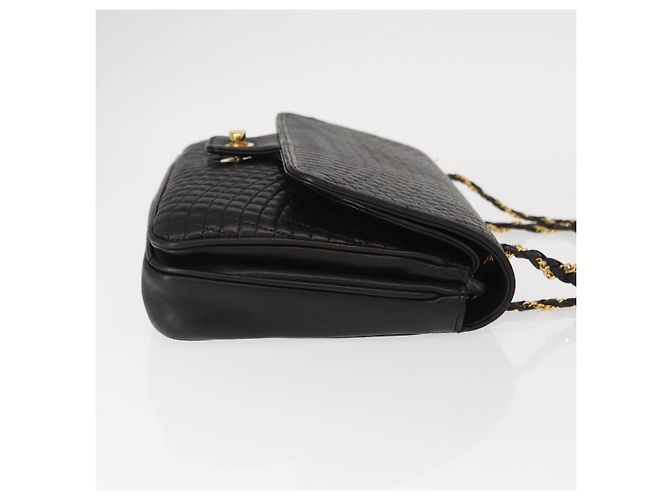 BALLY Borsa a Spalla a Catena Pelle Nera Oro Auth 156131 Nero D'oro - vista 4