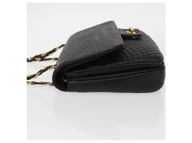 BALLY Borsa a Spalla a Catena Pelle Nera Oro Auth 156131 Nero D'oro - vista 5