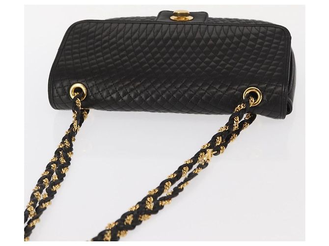 BALLY Borsa a Spalla a Catena Pelle Nera Oro Auth 156131 Nero D'oro - vista 6