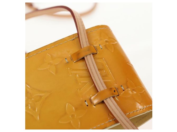 LOUIS VUITTON Monogram Vernis Custodia Verde Giallo Lime M91052 LV Auth BA8521 D'oro - vista 19