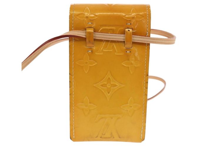 LOUIS VUITTON Monogram Vernis Custodia Verde Giallo Lime M91052 LV Auth BA8521 D'oro - vista 2