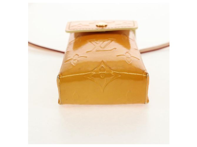 LOUIS VUITTON Monogram Vernis Custodia Verde Giallo Lime M91052 LV Auth BA8521 D'oro - vista 5
