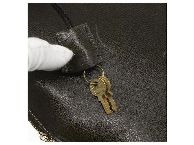 Borsa a mano in pelle Salvatore Ferragamo 2 in 1 khaki oro Auth gh1429 - vista 18
