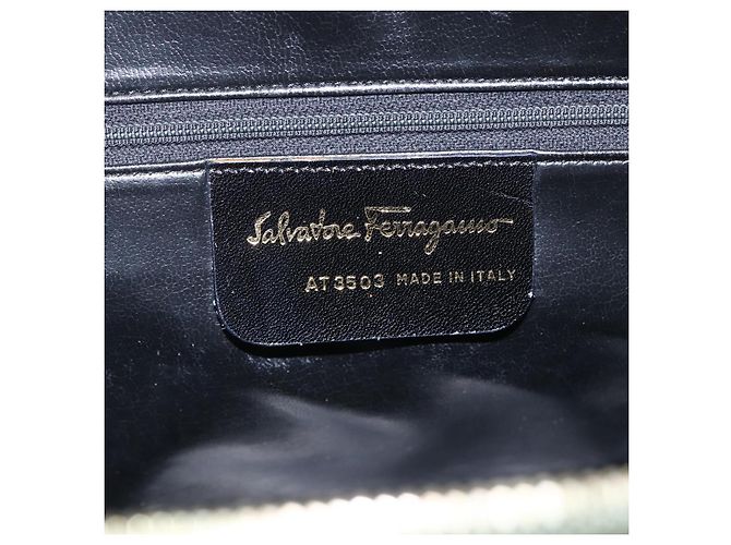 Borsa a mano in pelle Salvatore Ferragamo 2 in 1 khaki oro Auth gh1429 - vista 19