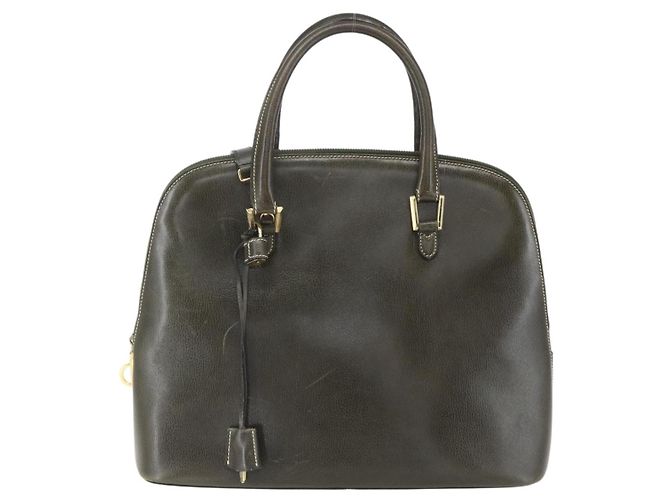 Borsa a mano in pelle Salvatore Ferragamo 2 in 1 khaki oro Auth gh1429 - vista 2
