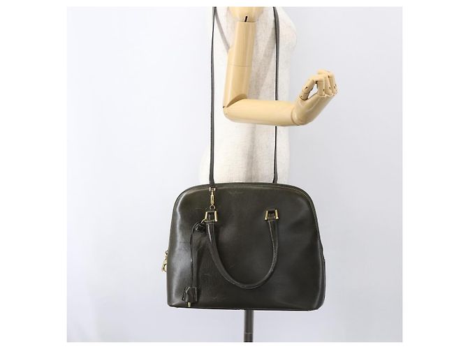 Borsa a mano in pelle Salvatore Ferragamo 2 in 1 khaki oro Auth gh1429 - vista 25