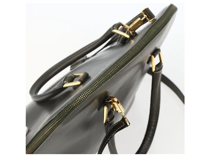 Borsa a mano in pelle Salvatore Ferragamo 2 in 1 khaki oro Auth gh1429 - vista 6