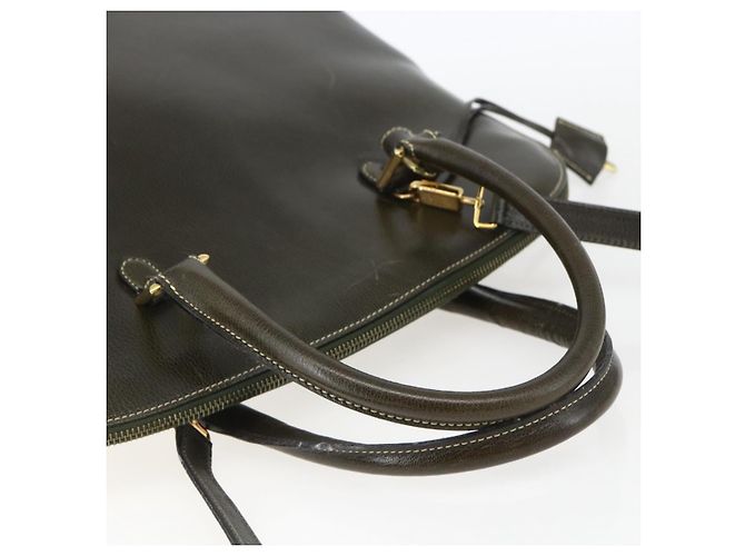 Borsa a mano in pelle Salvatore Ferragamo 2 in 1 khaki oro Auth gh1429 - vista 7