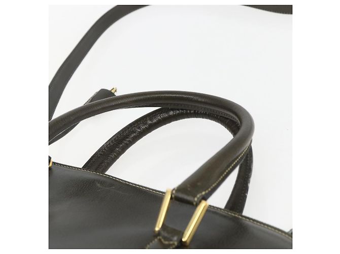 Borsa a mano in pelle Salvatore Ferragamo 2 in 1 khaki oro Auth gh1429 - vista 8