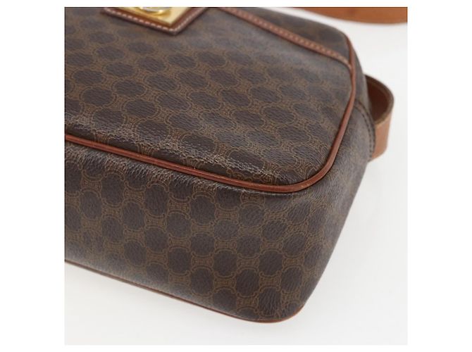 Céline Borsa a Spalla in Tela Macadam CELINE in Pelle PVC Marrone Oro Auth 159160 D'oro - vista 10