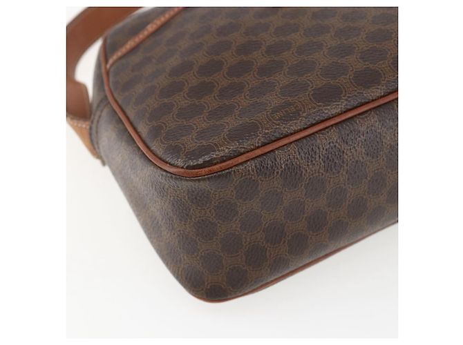 Céline Borsa a Spalla in Tela Macadam CELINE in Pelle PVC Marrone Oro Auth 159160 D'oro - vista 11