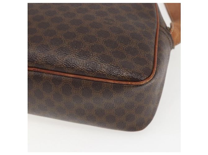 Céline Borsa a Spalla in Tela Macadam CELINE in Pelle PVC Marrone Oro Auth 159160 D'oro - vista 12