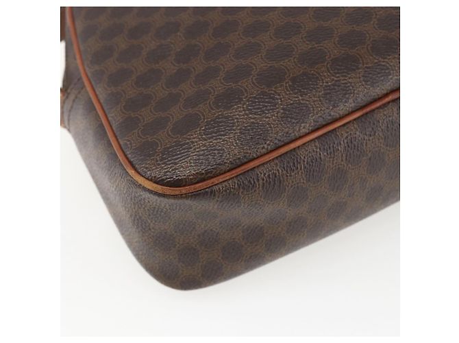 Céline Borsa a Spalla in Tela Macadam CELINE in Pelle PVC Marrone Oro Auth 159160 D'oro - vista 13