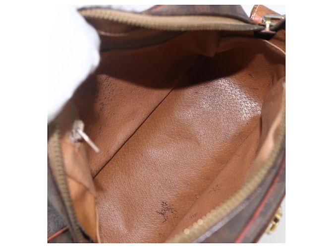 Céline Borsa a Spalla in Tela Macadam CELINE in Pelle PVC Marrone Oro Auth 159160 D'oro - vista 17