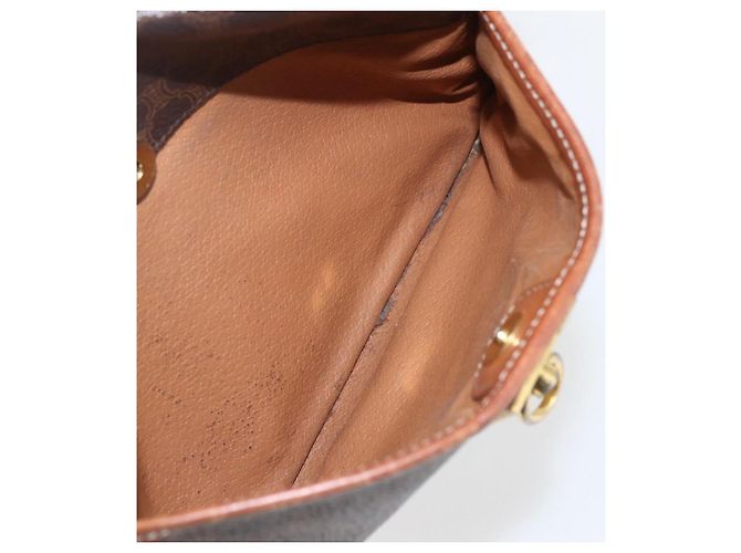 Céline Borsa a Spalla in Tela Macadam CELINE in Pelle PVC Marrone Oro Auth 159160 D'oro - vista 21