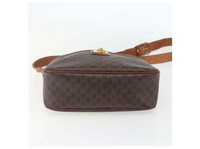 Céline Borsa a Spalla in Tela Macadam CELINE in Pelle PVC Marrone Oro Auth 159160 D'oro - vista 9