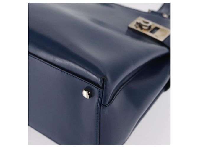 Borsa a mano Gancini in pelle azzurro chiaro e oro Auth BA9168 di Salvatore Ferragamo D'oro Blu chiaro - vista 11