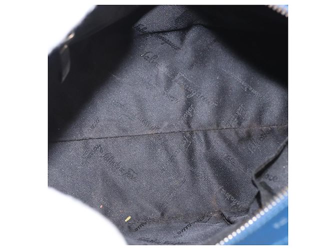 Borsa a mano Gancini in pelle azzurro chiaro e oro Auth BA9168 di Salvatore Ferragamo D'oro Blu chiaro - vista 17