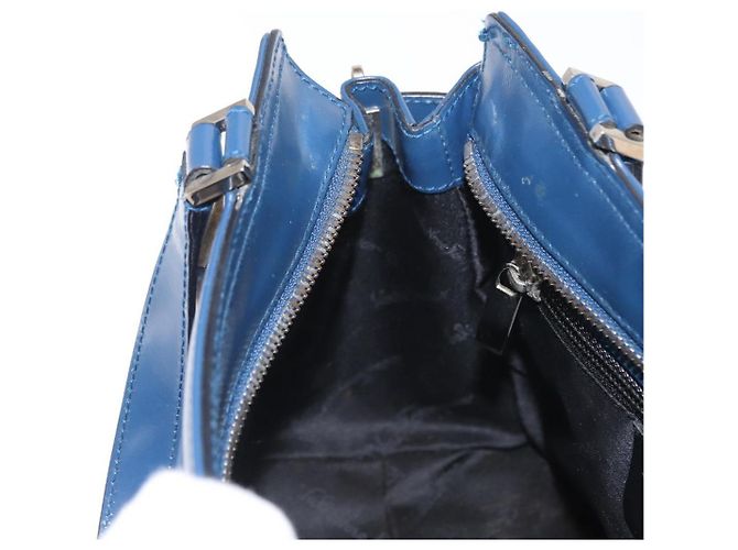 Borsa a mano Gancini in pelle azzurro chiaro e oro Auth BA9168 di Salvatore Ferragamo D'oro Blu chiaro - vista 19