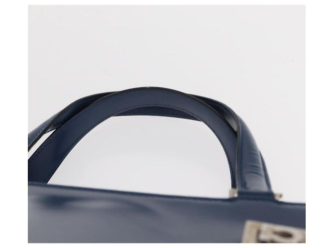 Borsa a mano Gancini in pelle azzurro chiaro e oro Auth BA9168 di Salvatore Ferragamo D'oro Blu chiaro - vista 8