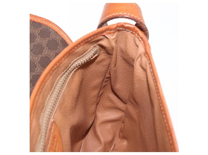 Céline Borsa a Spalla in Tela Macadam CELINE in Pelle PVC Marrone Oro Auth ep12228 D'oro - vista 18