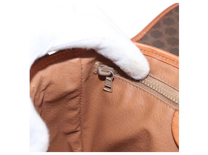 Céline Borsa a Spalla in Tela Macadam CELINE in Pelle PVC Marrone Oro Auth ep12228 D'oro - vista 20