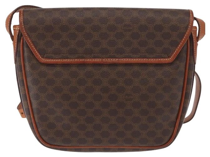 Céline Borsa a Spalla in Tela Macadam CELINE in Pelle PVC Marrone Oro Auth ep12228 D'oro - vista 3