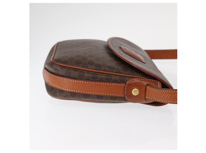 Céline Borsa a Spalla in Tela Macadam CELINE in Pelle PVC Marrone Oro Auth ep12228 D'oro - vista 4