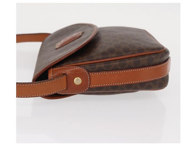 Céline Borsa a Spalla in Tela Macadam CELINE in Pelle PVC Marrone Oro Auth ep12228 D'oro - vista 5