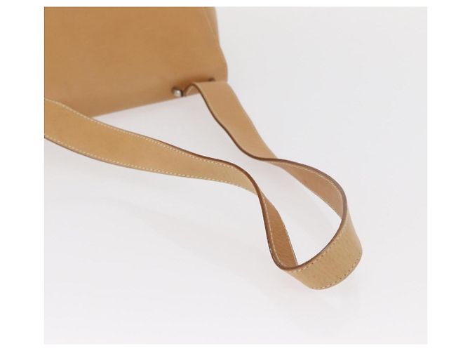 Borsa a Spalla Gancini in Pelle Beige Argento Auth BA8874 di Salvatore Ferragamo - vista 7