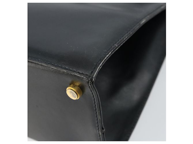 Bolso de mano Vala de cuero azul marino y dorado Auth BA8854 de Salvatore Ferragamo - vista 12