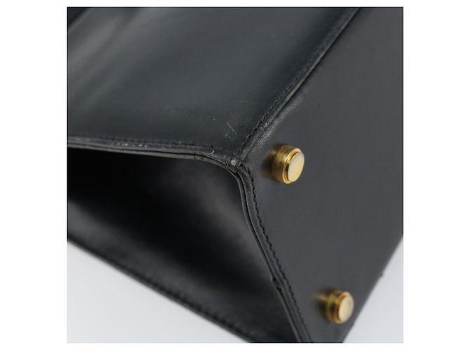 Bolso de mano Vala de cuero azul marino y dorado Auth BA8854 de Salvatore Ferragamo - vista 13