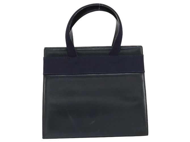Bolso de mano Vala de cuero azul marino y dorado Auth BA8854 de Salvatore Ferragamo - vista 3