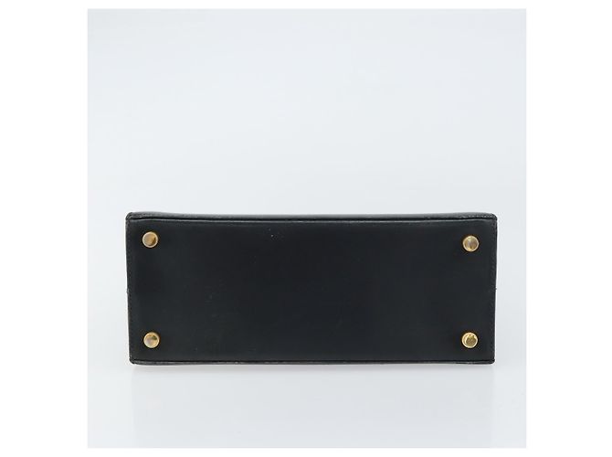 Bolso de mano Vala de cuero azul marino y dorado Auth BA8854 de Salvatore Ferragamo - vista 9