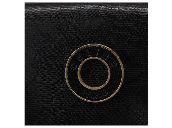 Céline Borsa a Spalla CELINE Circle in Pelle Nera e Oro Auth 156282 Nero D'oro - vista 15