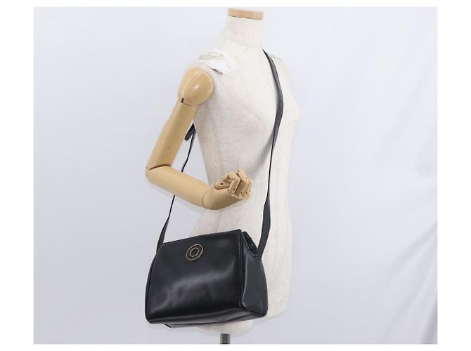 Céline Borsa a Spalla CELINE Circle in Pelle Nera e Oro Auth 156282 Nero D'oro - vista 22