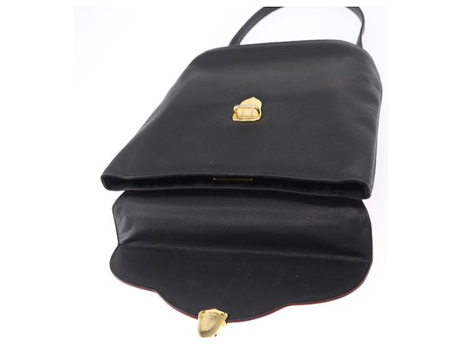 SAINT LAURENT Borsa a mano in pelle 2 in 1 Nera Oro Auth 156174 Nero D'oro - vista 17