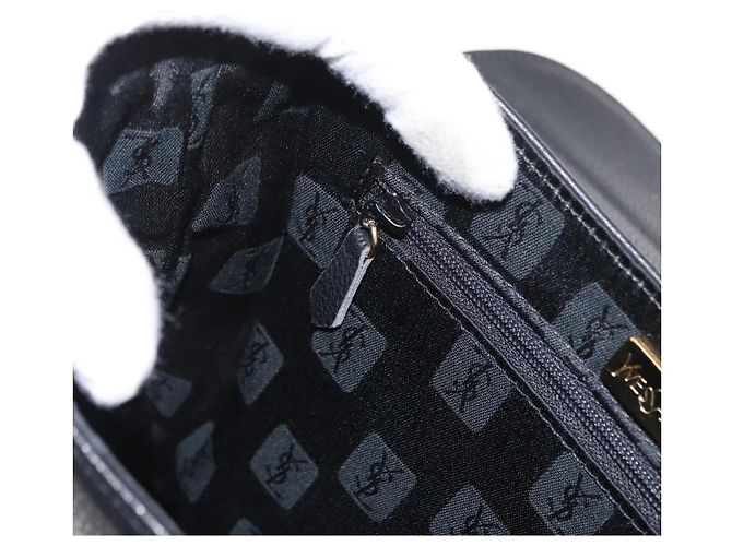 SAINT LAURENT Borsa a mano in pelle 2 in 1 Nera Oro Auth 156174 Nero D'oro - vista 22