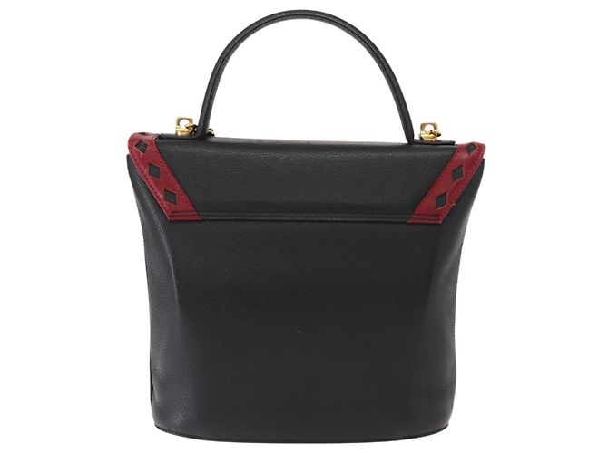 SAINT LAURENT Borsa a mano in pelle 2 in 1 Nera Oro Auth 156174 Nero D'oro - vista 3