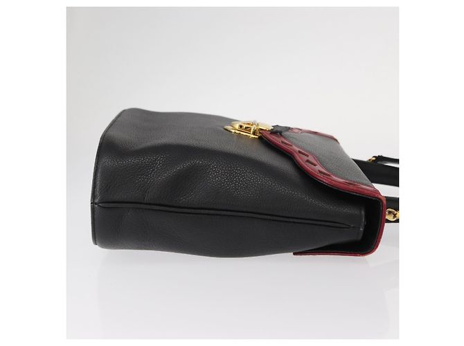 SAINT LAURENT Borsa a mano in pelle 2 in 1 Nera Oro Auth 156174 Nero D'oro - vista 4