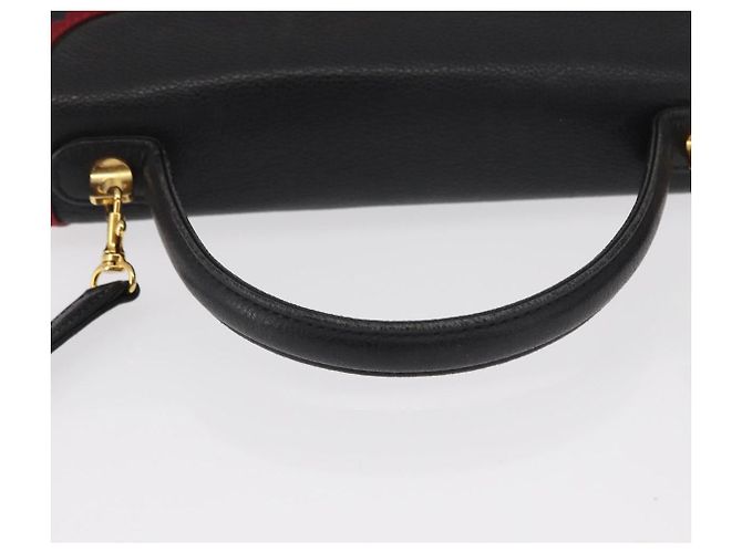SAINT LAURENT Borsa a mano in pelle 2 in 1 Nera Oro Auth 156174 Nero D'oro - vista 7